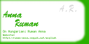 anna ruman business card
